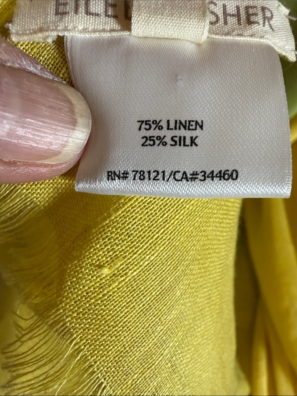 Eileen Fisher Green-to-Yellow Ombre Lightweight Wrap - Picture 7 of 10